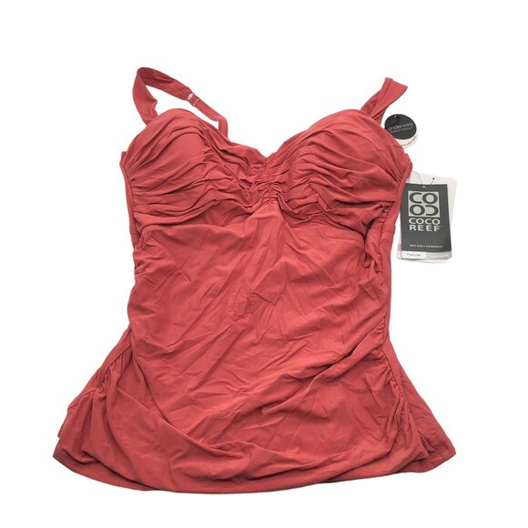 Coco Reef PerfectionFit Red Tankini Swim Top Adjustable Underwire Support 38C - Picture 5 of 11